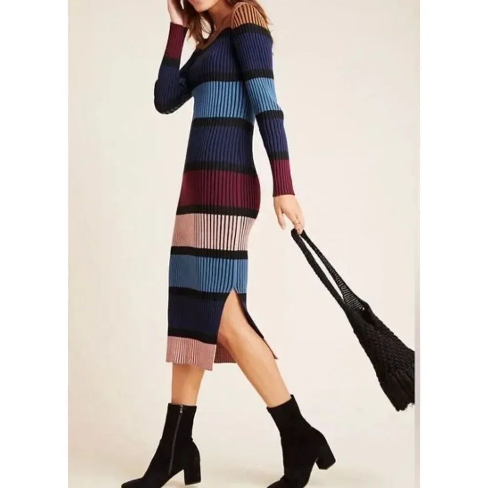 Anthropologie Dolan striped sweater dress size L